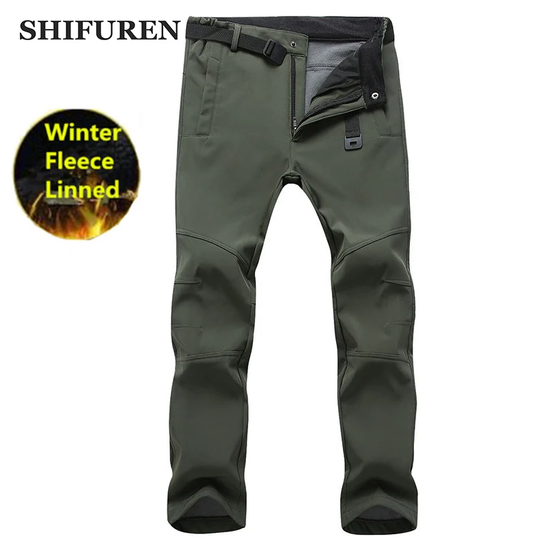 SHIFUREN Men Hiking Pants Waterproof Winter Thermal Fleece Soft Shell Outdoor Camping Climbing Trekking Trousers Plus size S-3XL
SHIFUREN Men Hiking Pants Waterproof Winter Thermal Fleece Soft Shell Outdoor Camping Climbing Trekking Trousers Plus size S-3XL