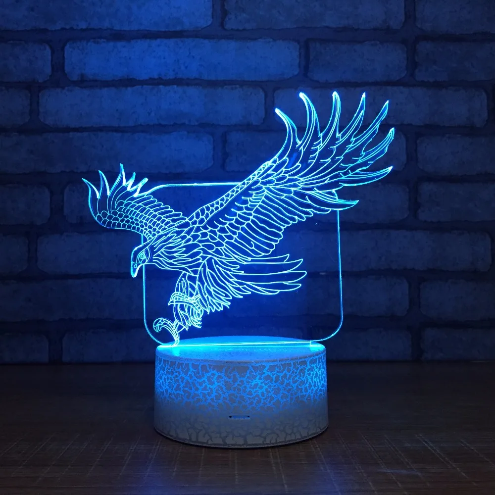 Amazing Flying Eagle Shape 3D Night Light Colorful 3D Desk Table Lamp For Office Hotel Bedroom Bar Touch Sensor Light Gift
Amazing Flying Eagle Shape 3D Night Light Colorful 3D Desk Table Lamp For Office Hotel Bedroom Bar Touch Sensor Light Gift