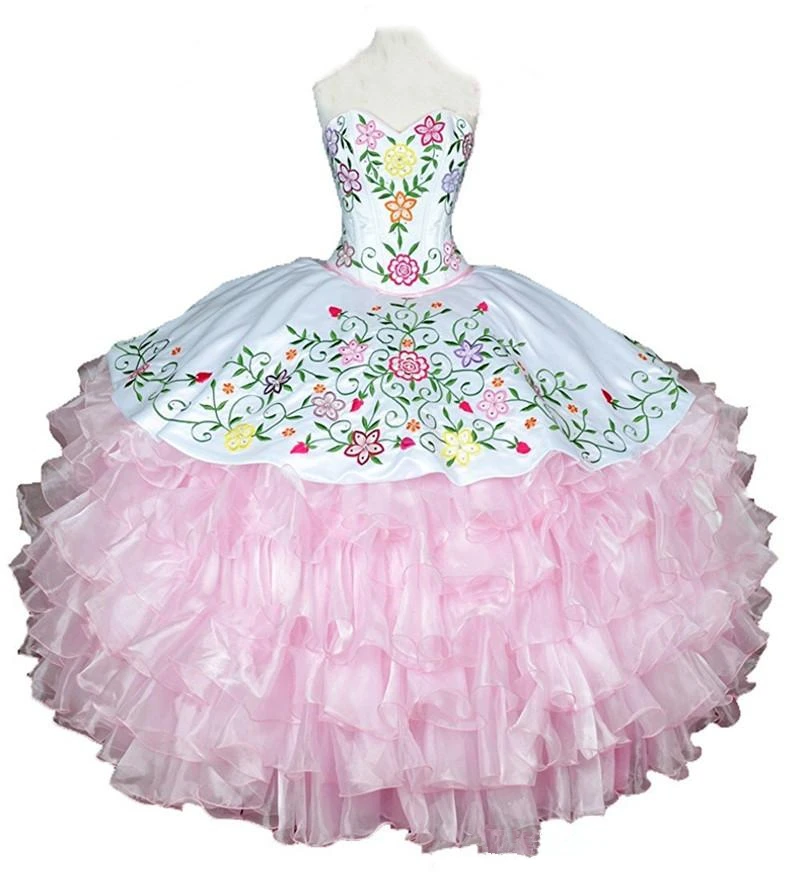 Bealegantom White Pink Ball Gown Quinceanera Dresses Embroidery Sweet 16 Gown Vestidos De 15 Anos QA1539
Bealegantom White Pink Ball Gown Quinceanera Dresses Embroidery Sweet 16 Gown Vestidos De 15 Anos QA1539