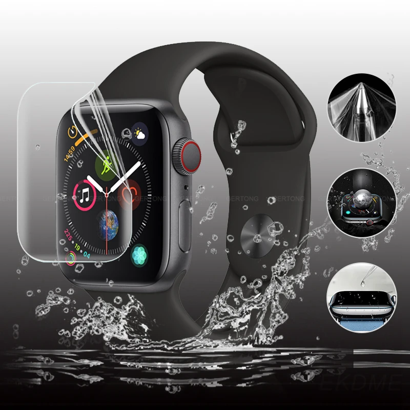 9D Гидрогелевая пленка для Apple Watch Series 6 5 4 3 2 1 Защитная экрана защита iWatch мягкая не