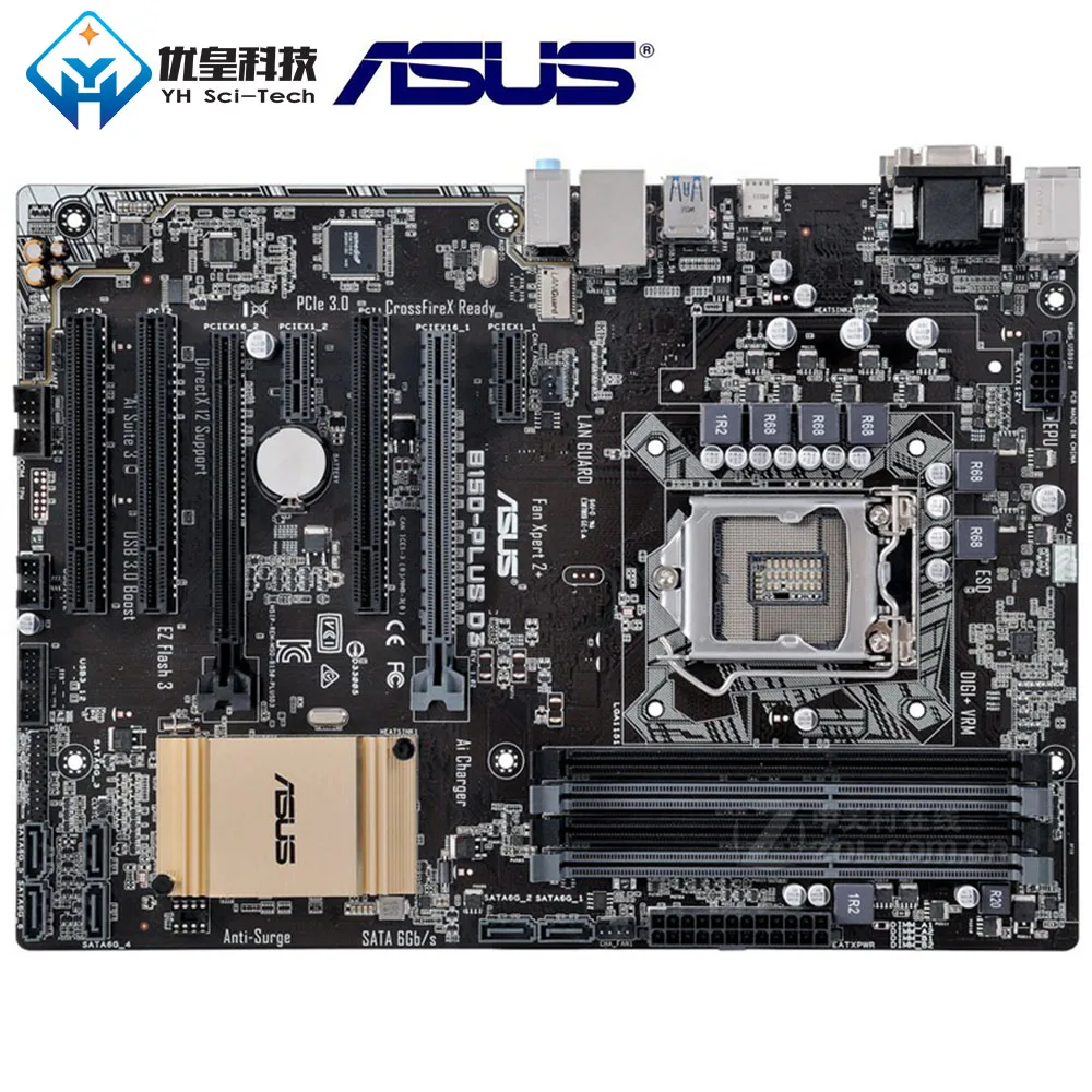 Фото Asus B150 PLUS D3 Intel оригинальная материнская плата для настольных ПК LGA 1151 Core