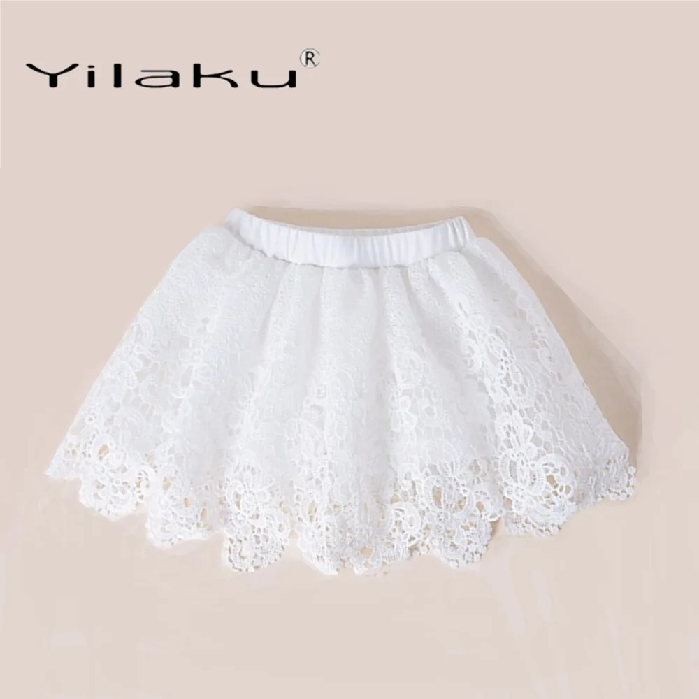 Yilaku/юбки для девочек модная кружевная юбка пачка летняя детская одежда