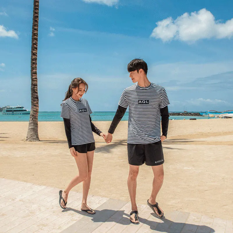 Men's Women's Long Sleeve Rash Guard Swimwear UPF 50+ Sun Protection Swim Shirts Athletic Tops & Bottoms Striped Surf Suits
Men's Women's Long Sleeve Rash Guard Swimwear UPF 50+ Sun Protection Swim Shirts Athletic Tops & Bottoms Striped Surf Suits