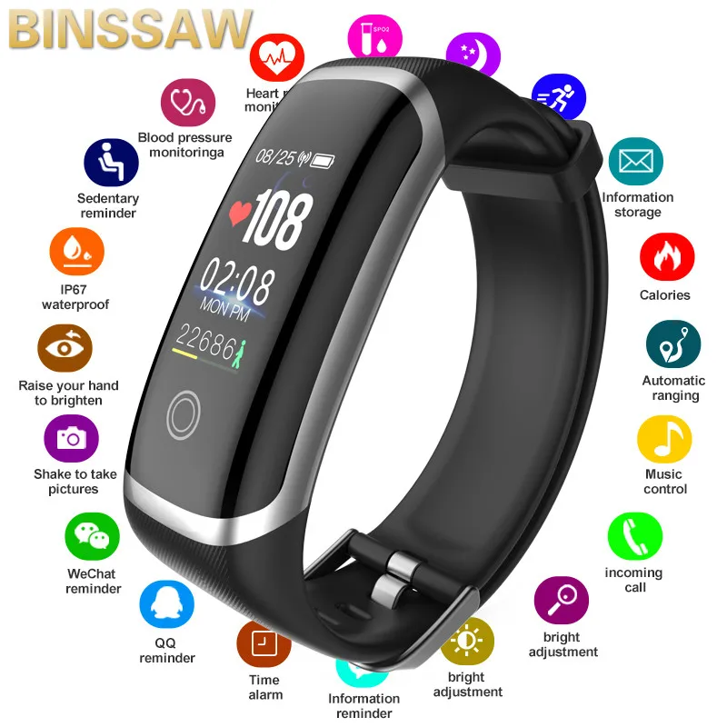 Фитнес-трекер BINSSAW Nieuwe Smart, фитнес-трекер для занятий спортом, IOS, Android
Фитнес-трекер BINSSAW Nieuwe Smart, фитнес-трекер для занятий спортом, IOS, Android