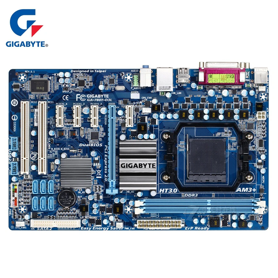 Розетка AM3 + 780T для AMD AMF FX/Phenom II/Athlon II Gigabyte материнская плата GA D3L DDR3 настольные