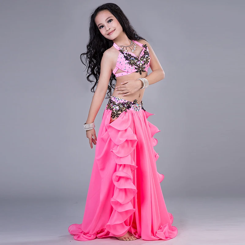 Customize Upscale Children'S Belly Dance Costume Girls Spandex Chiffon Fabric Competition Dancing Suit Tops+Skirt 2 Pieces/ Set
Customize Upscale Children'S Belly Dance Costume Girls Spandex Chiffon Fabric Competition Dancing Suit Tops+Skirt 2 Pieces/ Set