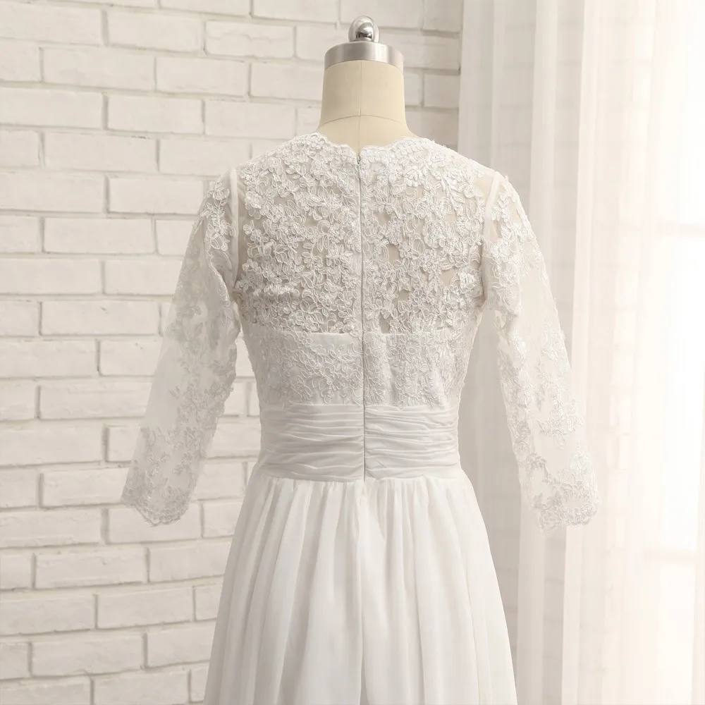 Vestido De Noiva Short Wedding Dresses A-line 3/4 Sleeves Tea Length Chiffon Lace Vintage Wedding Gown Bridal Dresses
Vestido De Noiva Short Wedding Dresses A-line 3/4 Sleeves Tea Length Chiffon Lace Vintage Wedding Gown Bridal Dresses