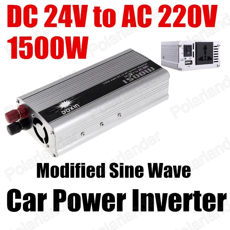 Car Accessories Inverter DC 24V to AC 220V 1500W Car voltage transformer USB Charger Auto converter Modified Sine Wave
Car Accessories Inverter DC 24V to AC 220V 1500W Car voltage transformer USB Charger Auto converter Modified Sine Wave