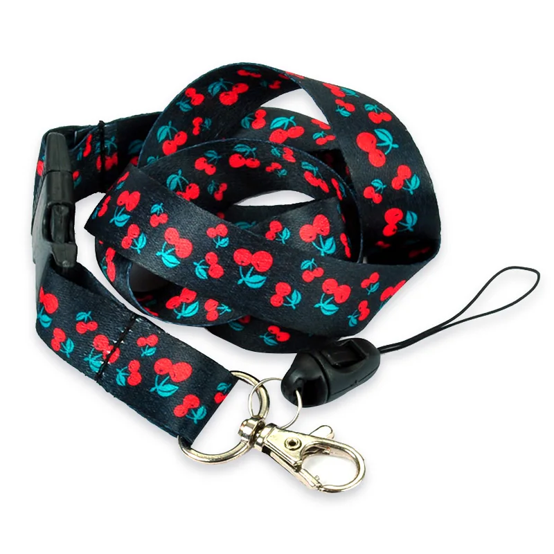 Фото Шнурок для ключей на шею шнурок черного цвета из полиэстера - купить