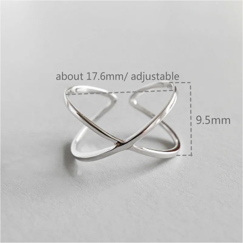 Flyleaf 925 Sterling Silver Rings For Women Line X Cross Stereoscopic Glossy Femme Fashion Fine Jewelry Simple Open Ring Party
Flyleaf 925 Sterling Silver Rings For Women Line X Cross Stereoscopic Glossy Femme Fashion Fine Jewelry Simple Open Ring Party