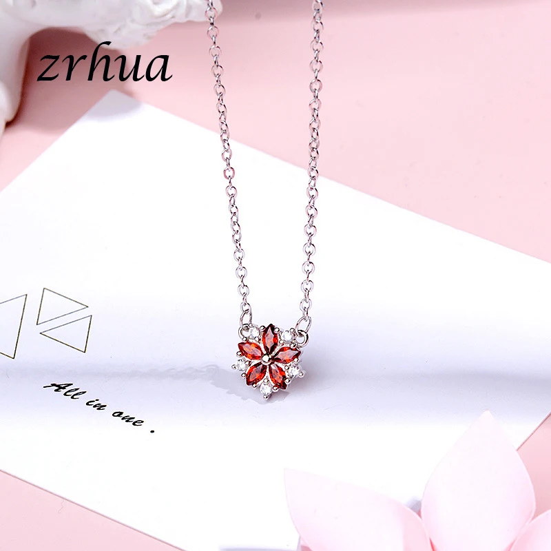 925 Sterling Silver Jewelry Clear Red Flower Choker Necklace Statement Chain Elegant Pendant Bijoux Female Hot Sale Blossom
925 Sterling Silver Jewelry Clear Red Flower Choker Necklace Statement Chain Elegant Pendant Bijoux Female Hot Sale Blossom