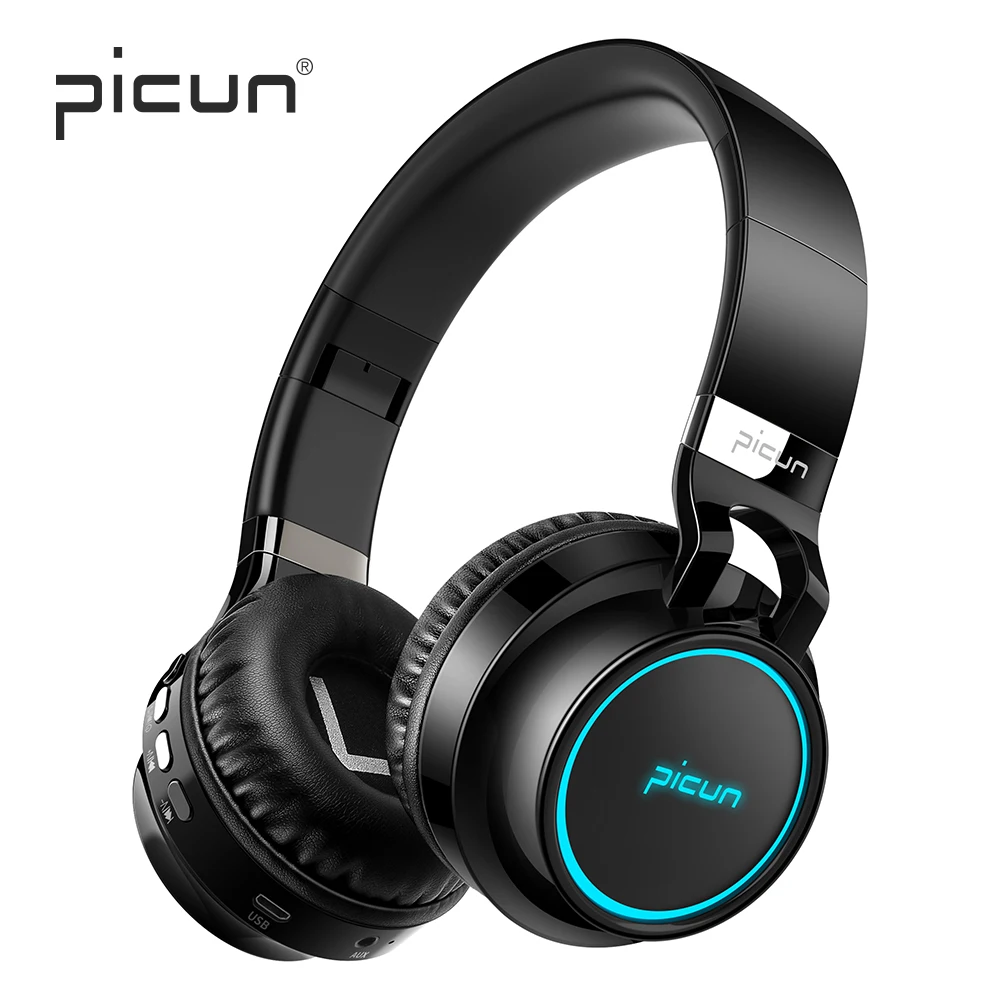 Picun p60 Беспроводной Gamer гарнитура Bluetooth наушники Поддержка 7 видов цветов