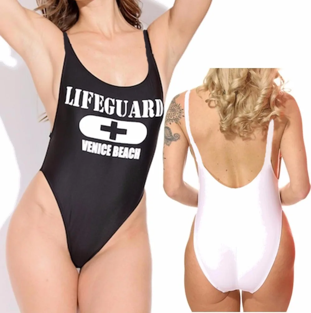 Слитный купальник Lifeguard женское сексуальное боди Модный Купальник купальные
