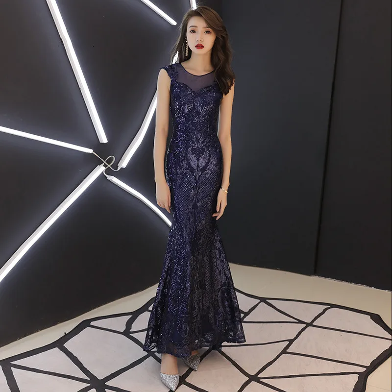 2020 New Elegant O-neckSleeveless Navy Blue Sequined Mermaid Evening Dresses Long Special Occasion Dresses LF169
2020 New Elegant O-neckSleeveless Navy Blue Sequined Mermaid Evening Dresses Long Special Occasion Dresses LF169
