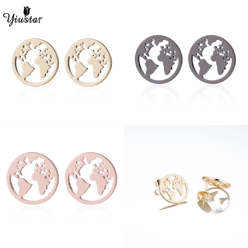 Yiustar Trendy Stainless Steel World Map Stud Earrings Fashion Sweet Ear for Travel gift Vintage Earth Atlantic Female Jewelry
Yiustar Trendy Stainless Steel World Map Stud Earrings Fashion Sweet Ear for Travel gift Vintage Earth Atlantic Female Jewelry