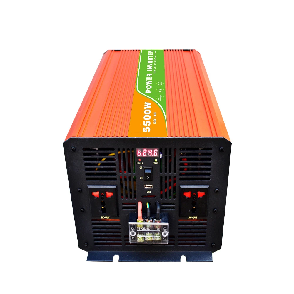 Digital 48VDC 5500W Off Grid Inverter to 100-240VAC Ouput, Peak Power 11000W Pure Sine Wave Power Solar/car Inverter With 5V USB
Digital 48VDC 5500W Off Grid Inverter to 100-240VAC Ouput, Peak Power 11000W Pure Sine Wave Power Solar/car Inverter With 5V USB
