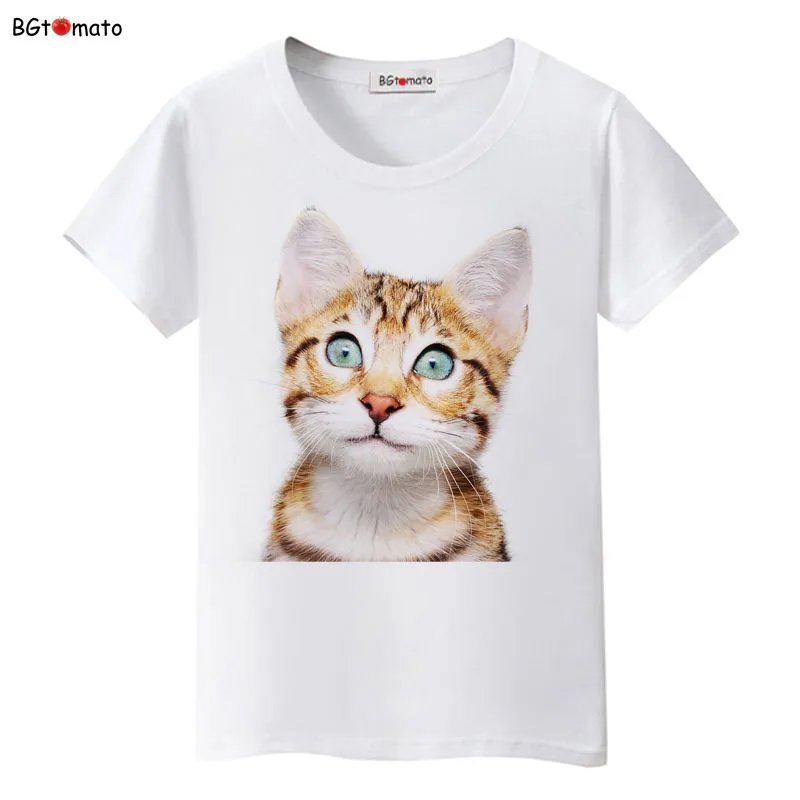 bgtomato Blue eyes smile face Cat t shirt women Popular Hot sale lovely shirt Good quality brand soft shirts casual tops
bgtomato Blue eyes smile face Cat t shirt women Popular Hot sale lovely shirt Good quality brand soft shirts casual tops