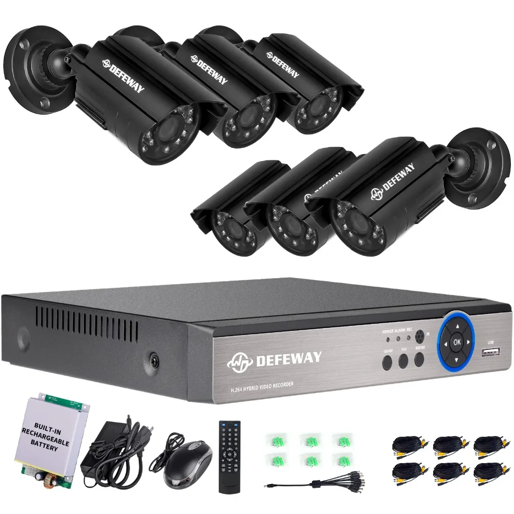 DEFEWAY комплект видеонаблюдения для дома 8 канальная система 1200 TVL 720P HDMI AHD CCTV DVR с