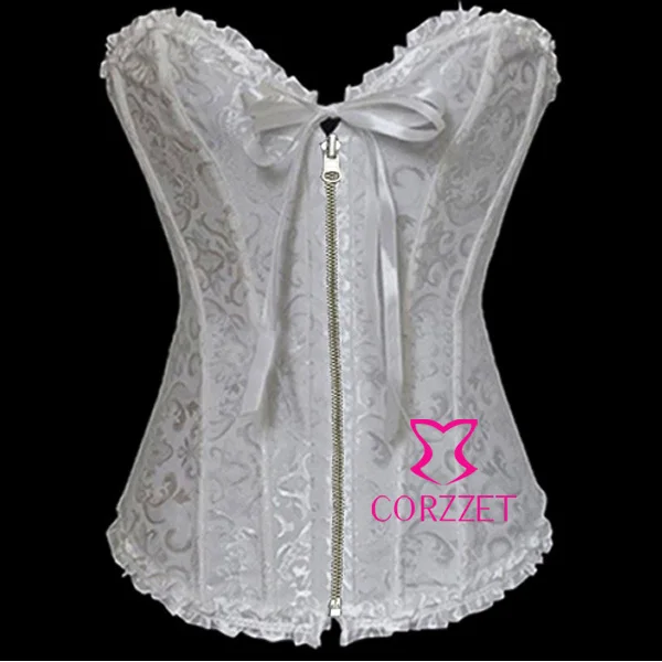 Fashion Women Jacquard Satin Boned Bridal Corset White Bustier Hot Shaper Body Slimming Underwear Lingerie Sexy Female Corselet
Fashion Women Jacquard Satin Boned Bridal Corset White Bustier Hot Shaper Body Slimming Underwear Lingerie Sexy Female Corselet