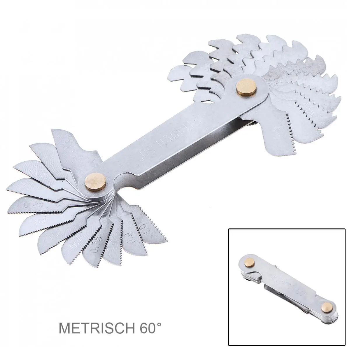 24pcs/set Stainless Steel Thread Gauge 60 Degree Screw Pitch Gauge with 0.25-6.0 Blades Range for Industrial Measurement
24pcs/set Stainless Steel Thread Gauge 60 Degree Screw Pitch Gauge with 0.25-6.0 Blades Range for Industrial Measurement