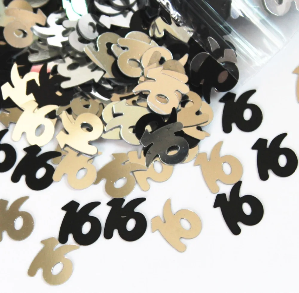 Girls boys happy 16th birthday party celebration decoration kits Silver BLACK GLITZ 16 CONFETTI
Girls boys happy 16th birthday party celebration decoration kits Silver BLACK GLITZ 16 CONFETTI