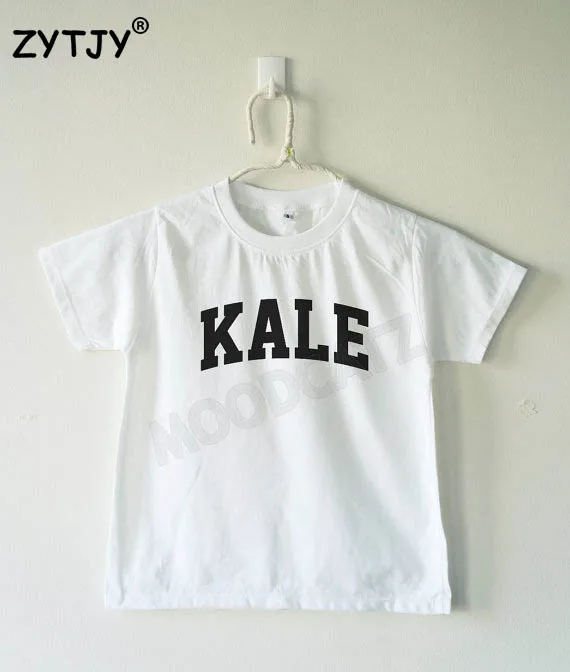 Детская футболка с надписью KALE рубашка для мальчиков и девочек детская одежда