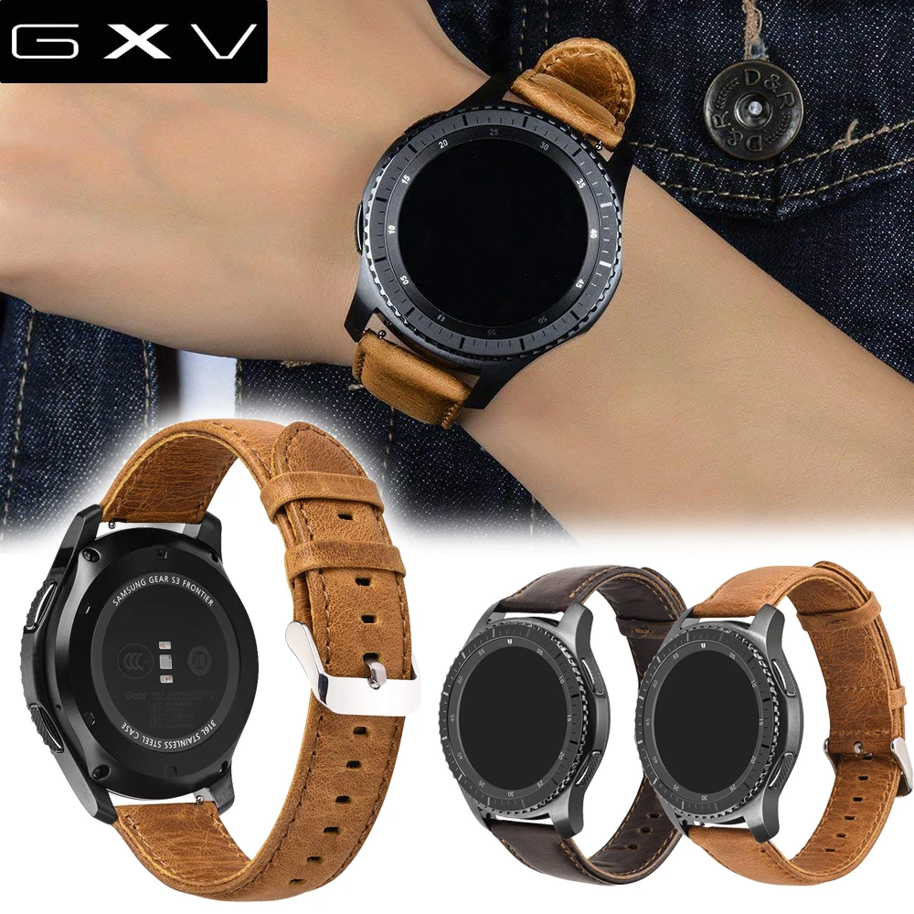 GXV Gear S3 ремешок для часов 22 мм винтажный браслет из натуральной кожи премиум