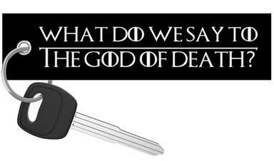 What Do We Say To The God OF Death Not Today Embroidery Motorcycle Keychain Motorbike Key Tag | Автомобили и мотоциклы