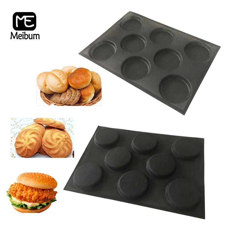 Meibum 8 Cavity Black Porous Silicone Mold Cookie Hamburger Mould Round Shape Bread Eclair Tray Non Stick Bakeware Baking Tools
Meibum 8 Cavity Black Porous Silicone Mold Cookie Hamburger Mould Round Shape Bread Eclair Tray Non Stick Bakeware Baking Tools