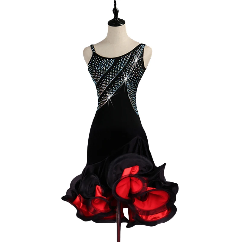 Lady women High-grade Velvet Latin Dance Performance Clothes Adult sleevless Professional Latin Competition Dress Customized
Lady women High-grade Velvet Latin Dance Performance Clothes Adult sleevless Professional Latin Competition Dress Customized