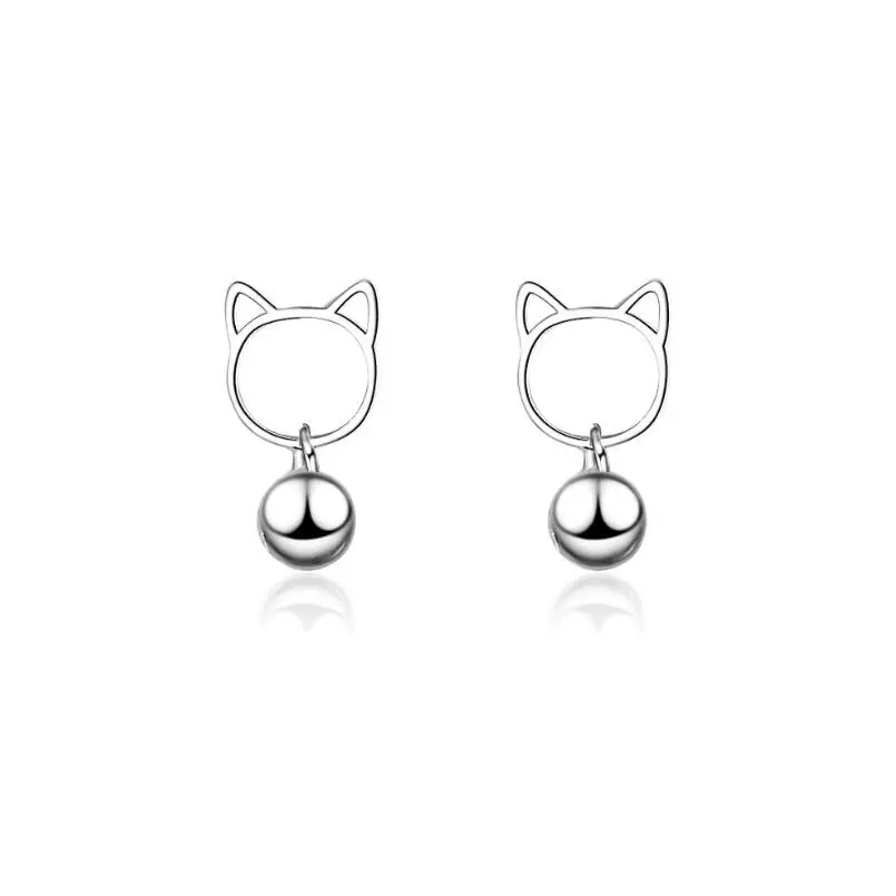 New Hot Cute Bell Cat Stud Earrings For Women 925 Sterling Silver Pendientes Jewelry Simple Personality Girl's Earrings SAE26
New Hot Cute Bell Cat Stud Earrings For Women 925 Sterling Silver Pendientes Jewelry Simple Personality Girl's Earrings SAE26