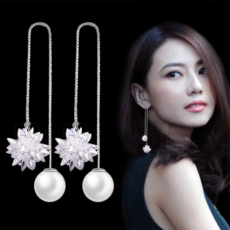 100% 925 sterling silver fashion ice flower pearl ladies`drop earrings women jewelry female gift drop shipping cheap
100% 925 sterling silver fashion ice flower pearl ladies`drop earrings women jewelry female gift drop shipping cheap