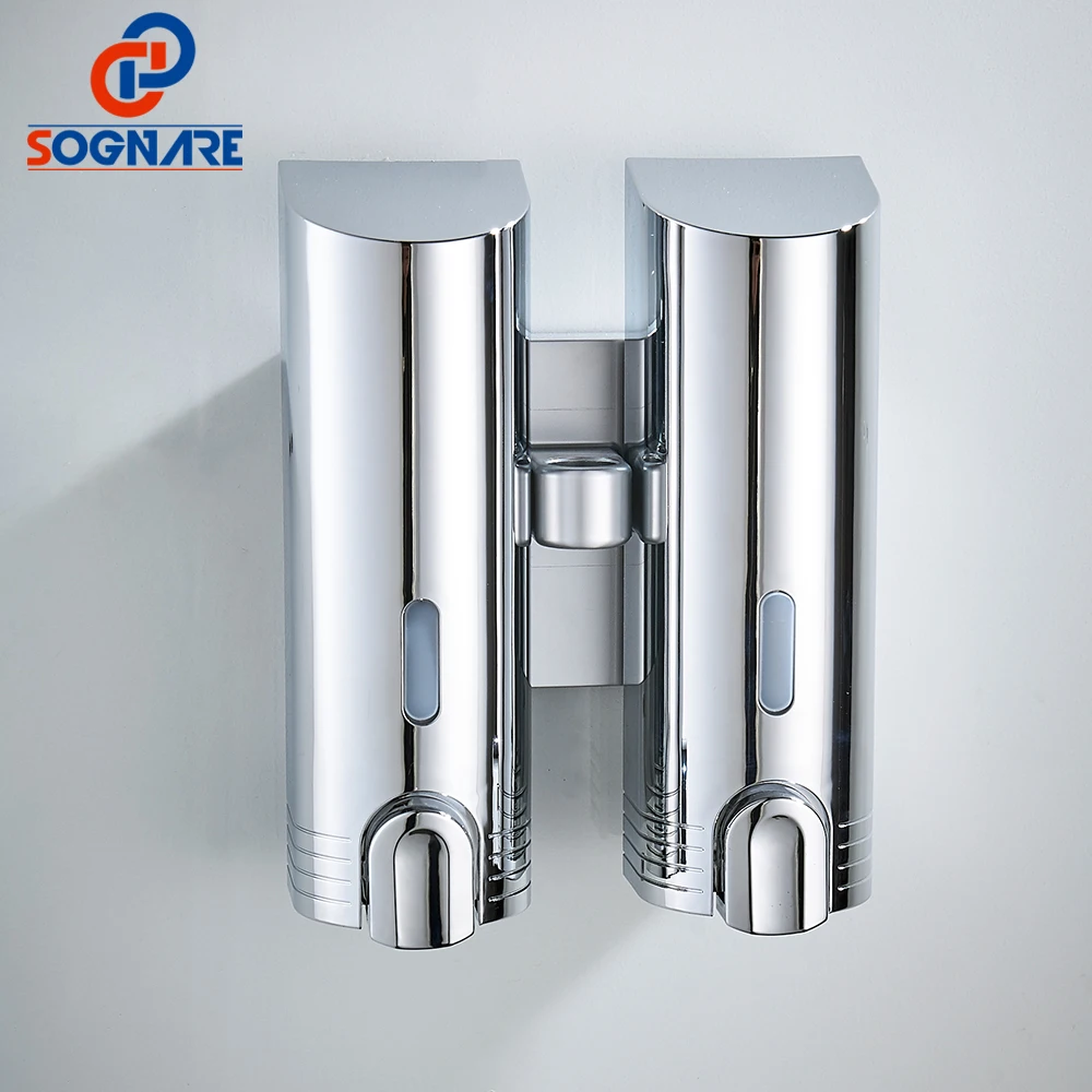 SOGNARE Dual Chrome Polish Soap Dispensers Wall Mounted ABS Liquid Shampoo ABS Plastic Soap Holder for Bathroom Washroom 380ml*2
SOGNARE Dual Chrome Polish Soap Dispensers Wall Mounted ABS Liquid Shampoo ABS Plastic Soap Holder for Bathroom Washroom 380ml*2