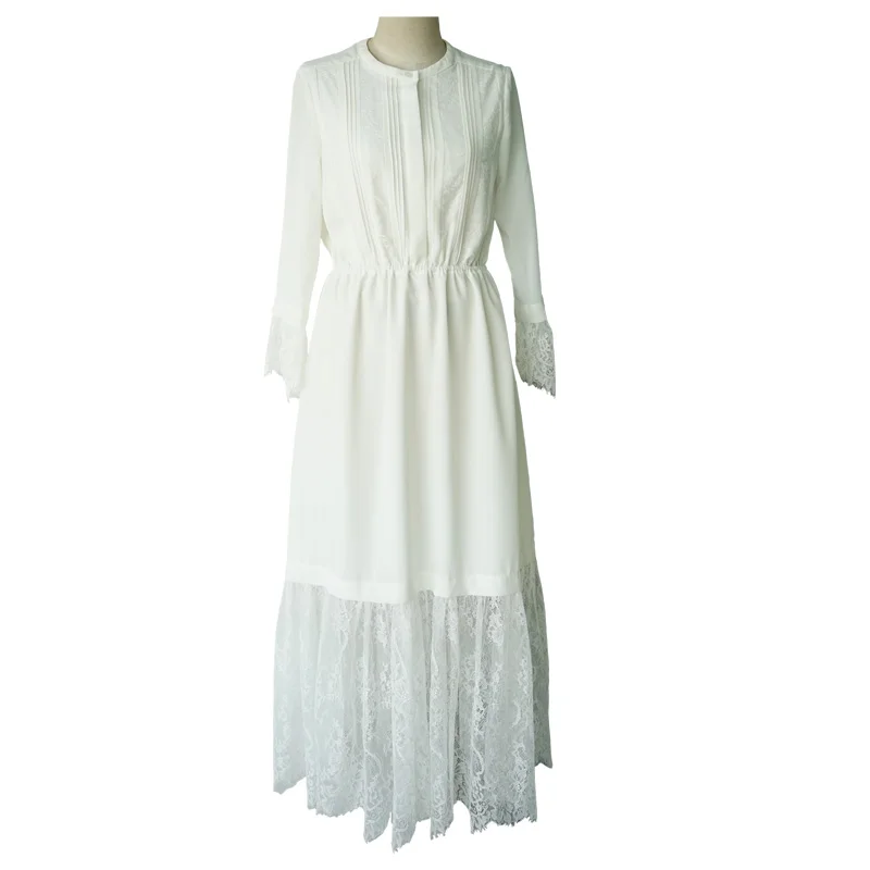 European Designer Runway Dress 2019 Women High Quality Elegant White Lace Pleated Long Dress Long Sleeve Casual Dress
European Designer Runway Dress 2019 Women High Quality Elegant White Lace Pleated Long Dress Long Sleeve Casual Dress