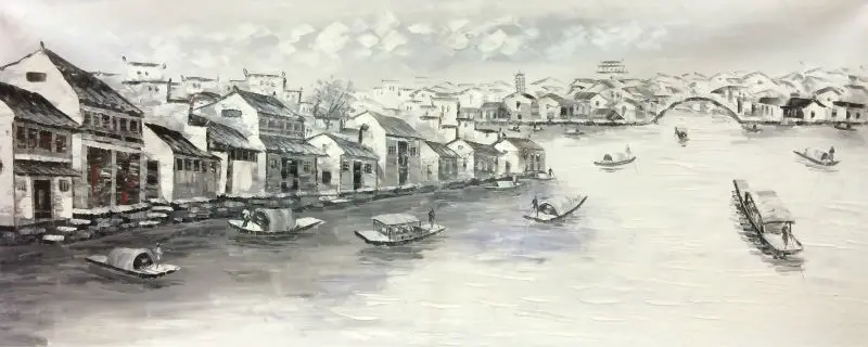 HandPainted White and Black China Suzhou Water Village Landscape Oil Canvas Painting Abstract Wall art Picture for Home Decor
HandPainted White and Black China Suzhou Water Village Landscape Oil Canvas Painting Abstract Wall art Picture for Home Decor
