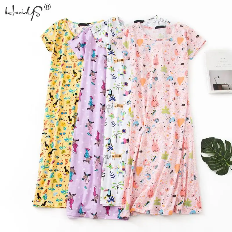 Cartoon Night Dress Women Sleepwear 100% Cotton Sleepshirts Ladies Nightwear Kawaii Nightgown Homewear Summer Home Dress Nightie
Cartoon Night Dress Women Sleepwear 100% Cotton Sleepshirts Ladies Nightwear Kawaii Nightgown Homewear Summer Home Dress Nightie