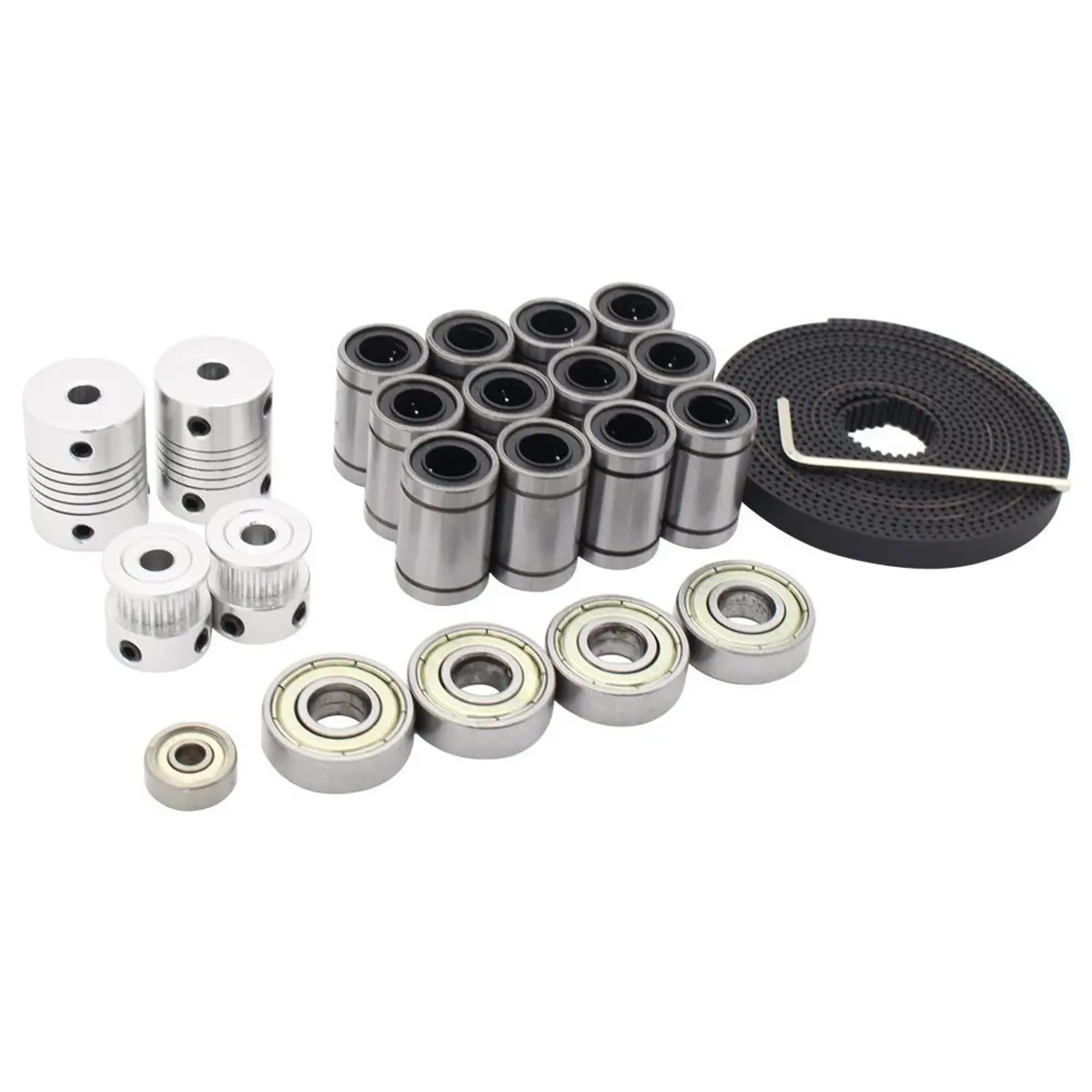 3D Printer Prusa I3 Movement Kit for Reprap GT2 Belt+20T Timing Pulley+608zz and 624zz Bearing + LM8uu Linear Bearing + Coupler
3D Printer Prusa I3 Movement Kit for Reprap GT2 Belt+20T Timing Pulley+608zz and 624zz Bearing + LM8uu Linear Bearing + Coupler