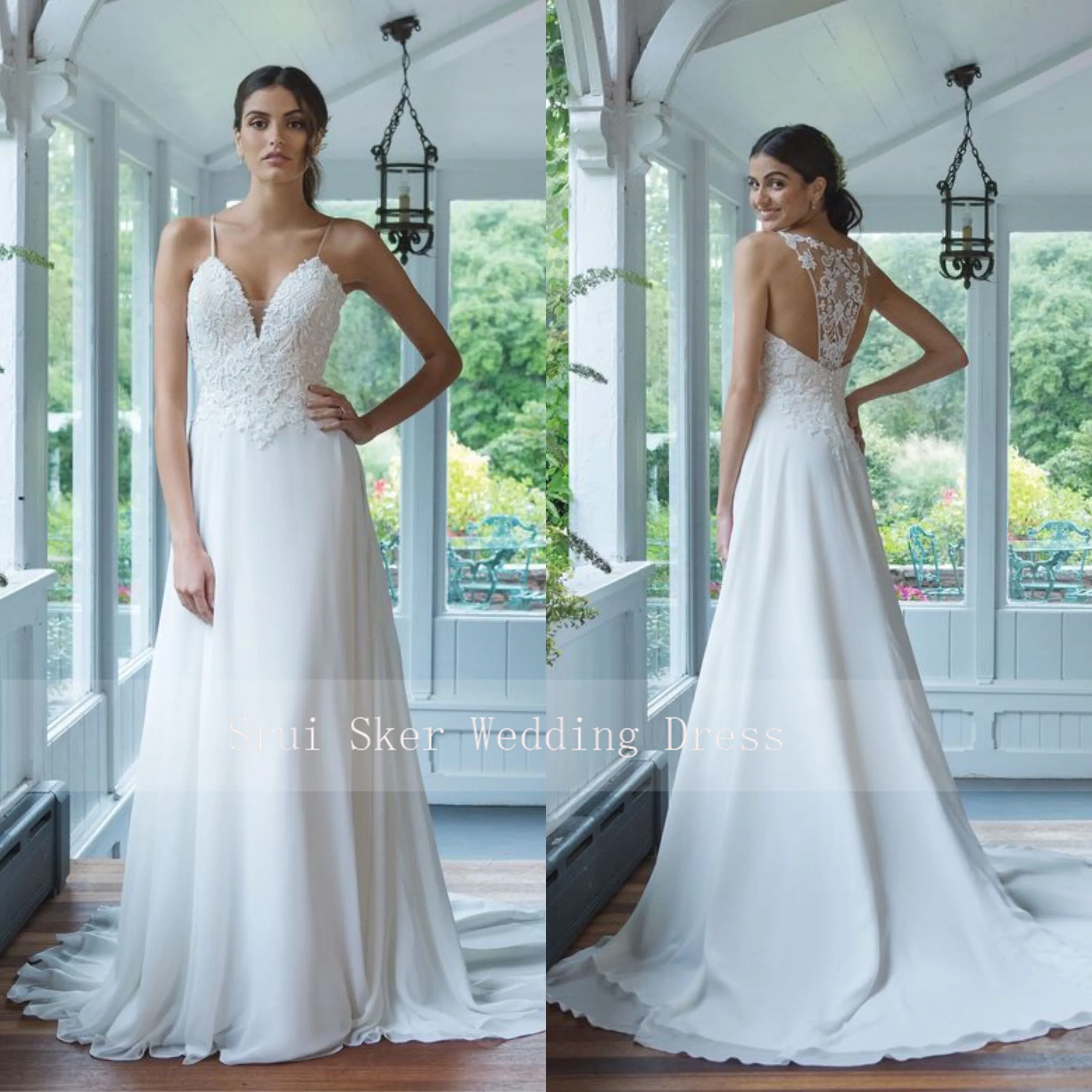 Beautiful Spaghetti Strap Wedding Gowns White Lace Bodice Flowing Chiffon Gown Chic Back Bridal Wedding Dresses 2019 New
Beautiful Spaghetti Strap Wedding Gowns White Lace Bodice Flowing Chiffon Gown Chic Back Bridal Wedding Dresses 2019 New