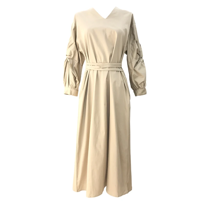 PERHAPS U Autumn Korean Casual Apricot Lantern Sleeve Long Sleeve Ruched A-line Midi Shirt Dress D1841
PERHAPS U Autumn Korean Casual Apricot Lantern Sleeve Long Sleeve Ruched A-line Midi Shirt Dress D1841