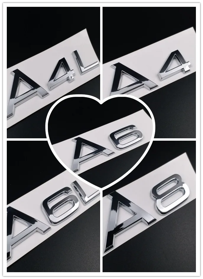 Автостайлинг для Audi A3 A4l A5 A6l A7 A8l TT эмблема хромированные буквы значок на задний