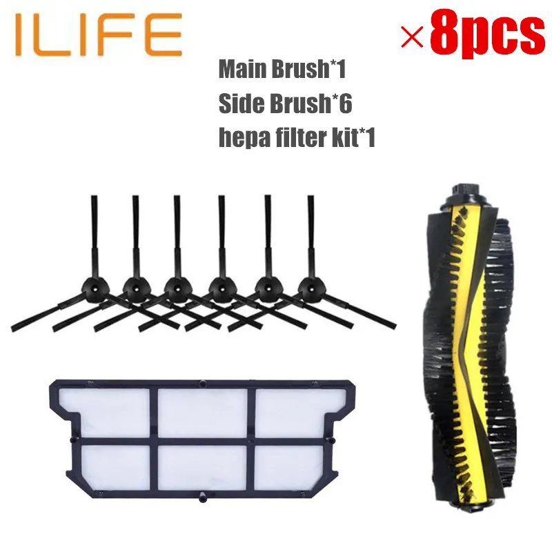 8pcs/set ilife v7 robot Vacuum Cleaner Parts kit (Main Brush*1+hepa filter kit+Side Brush*6) Chuwi ILIFE v7
8pcs/set ilife v7 robot Vacuum Cleaner Parts kit (Main Brush*1+hepa filter kit+Side Brush*6) Chuwi ILIFE v7