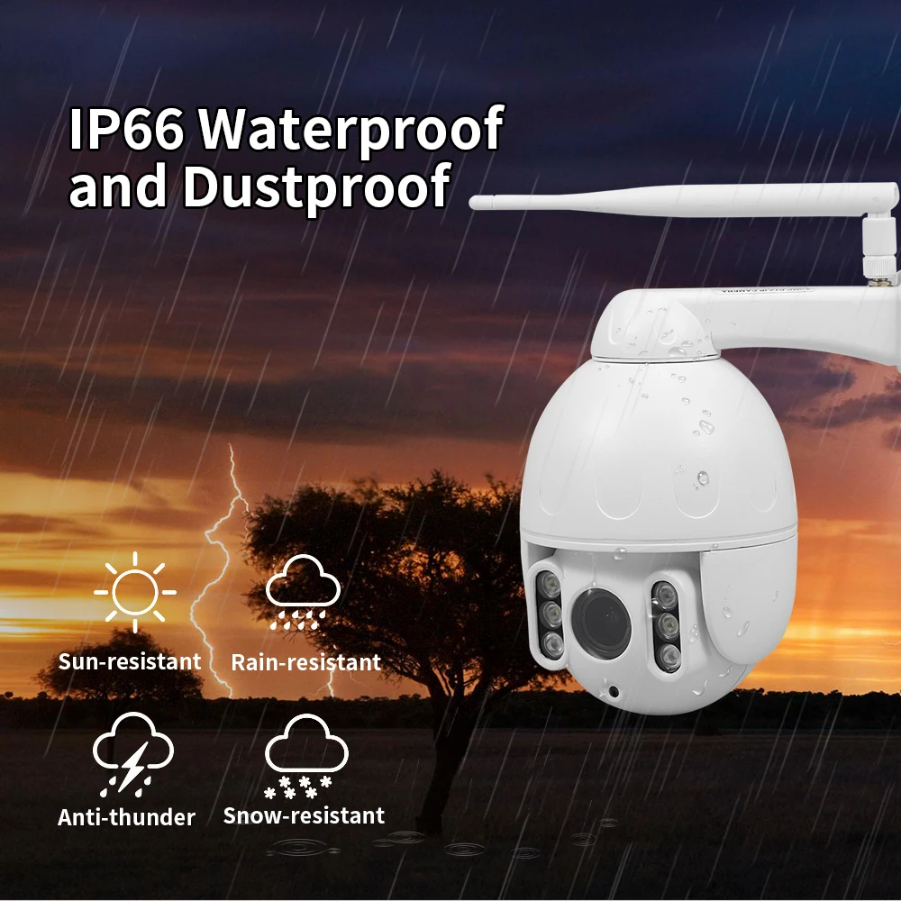 1080P PTZ WiFi камера панорамирование наклон 4X оптический зум купольный монитор наблюдения двухсторонняя аудио CCTV камера наружная IP камера безоп...
1080P PTZ WiFi камера панорамирование наклон 4X оптический зум купольный монитор наблюдения двухсторонняя аудио CCTV камера наружная IP камера безоп...