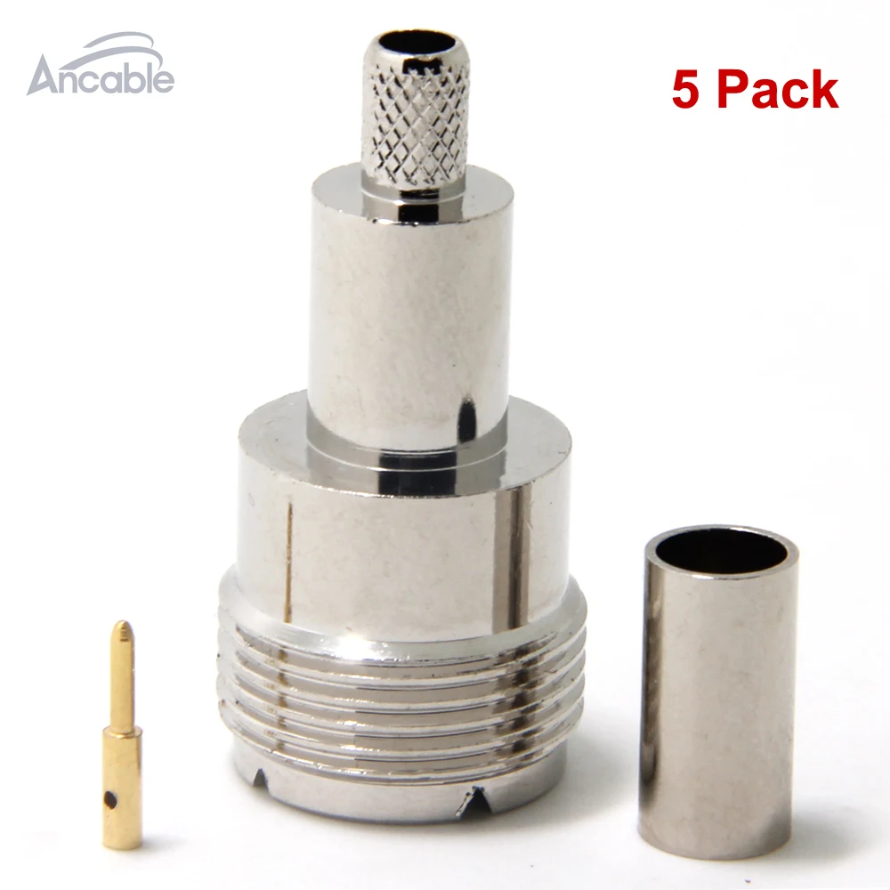 SO239 UHF PL-259 Crimp Female Connector for RF coax cable RG58 RG142 LMR195 RG400 Pack of 5
SO239 UHF PL-259 Crimp Female Connector for RF coax cable RG58 RG142 LMR195 RG400 Pack of 5
