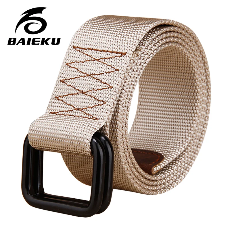 Baieku Young Student 2 ring нейлоновый холщовый ремень с пряжкой модный широкий кожаный для