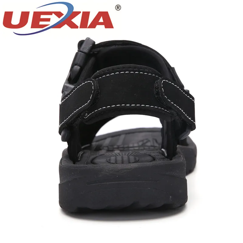 UEXIA/уличные летние кожаные сандалии на липучке Zapatos обувь пляжные мужские