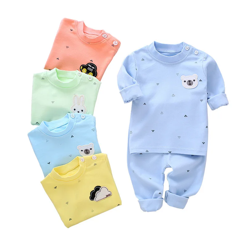 Комплекты нижнего белья из хлопка для малышей 2019 г. Осенний комплект одежды