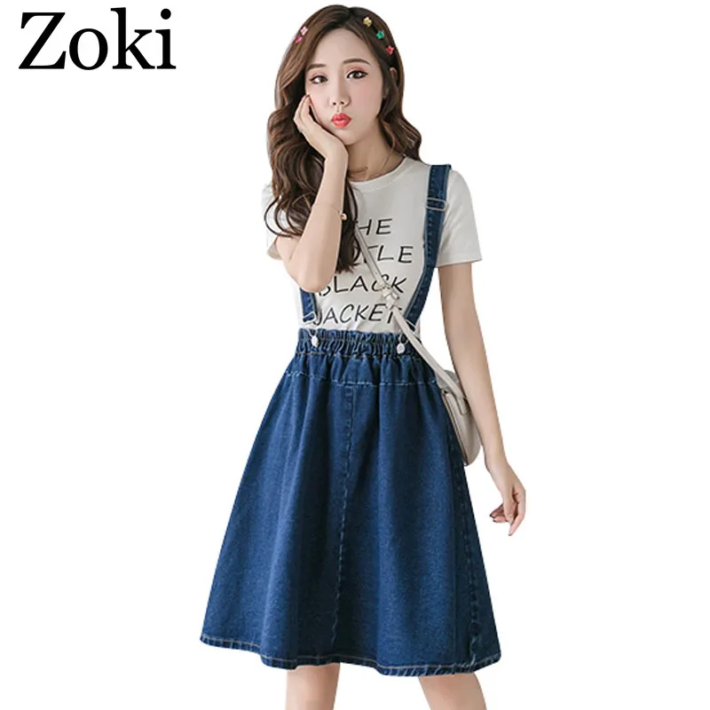 Zoki Plus Size S-4XL Women Denim Strap Skirt Elegant Summer Korean Elastic High Waist A-line Midi Skirt Jeans Faldas Mujer Moda
Zoki Plus Size S-4XL Women Denim Strap Skirt Elegant Summer Korean Elastic High Waist A-line Midi Skirt Jeans Faldas Mujer Moda
