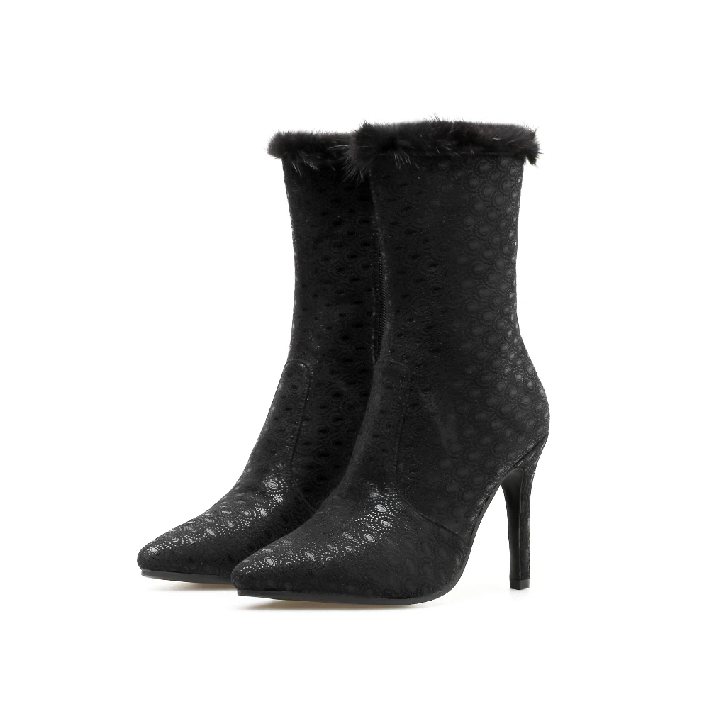 Sexy Warm Rabbit Fur Pointed Toe Women's Boots NIUFUNI 2020 Zipper Pumps Mid-Calf Boots Stiletto Casual High Heels Ladies Shoes
Sexy Warm Rabbit Fur Pointed Toe Women's Boots NIUFUNI 2020 Zipper Pumps Mid-Calf Boots Stiletto Casual High Heels Ladies Shoes