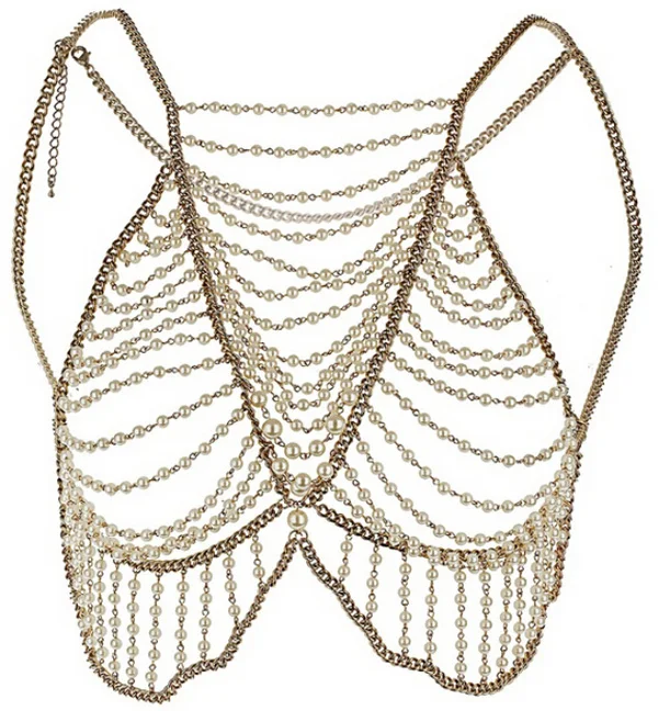 Chran Fashion Women Full Body Multi Layer Faux Pearl Statement Necklace Chain Slave Necklace Beach Chain Halter Jewelry BDC397
Chran Fashion Women Full Body Multi Layer Faux Pearl Statement Necklace Chain Slave Necklace Beach Chain Halter Jewelry BDC397