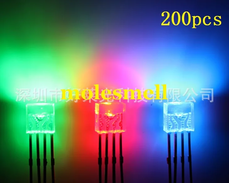 200pcs 2x5x5mm Rectangular Lamp tri color RGB LED, Common Anode, Water Clear Lens,4pins led
200pcs 2x5x5mm Rectangular Lamp tri color RGB LED, Common Anode, Water Clear Lens,4pins led